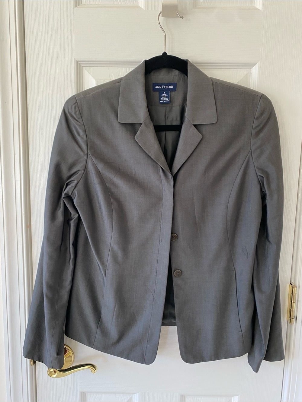 Ann Taylor Gray Silk Blazer